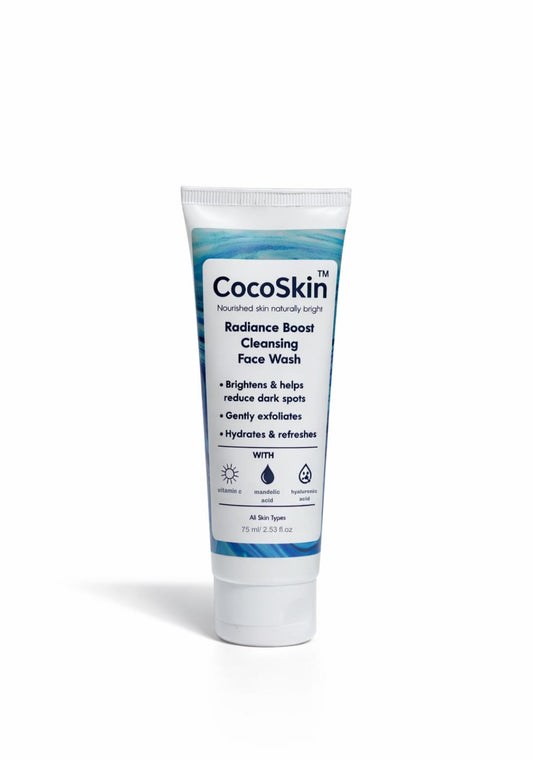 CocoSkin Radiance Boost Cleansing Face Wash with Vitamin C, Vitamin E, Mandelic Acid & Hyaluronic Acid - 75ml